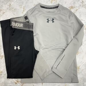 Girls Youth Small Under Armour Thermal Shirt & Tight Leggings Base Layer Lot